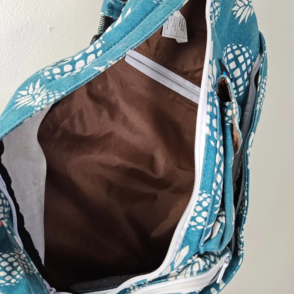 Kavu Rope Sling Backpack Pineapple Print Washed‎ Teal Blue